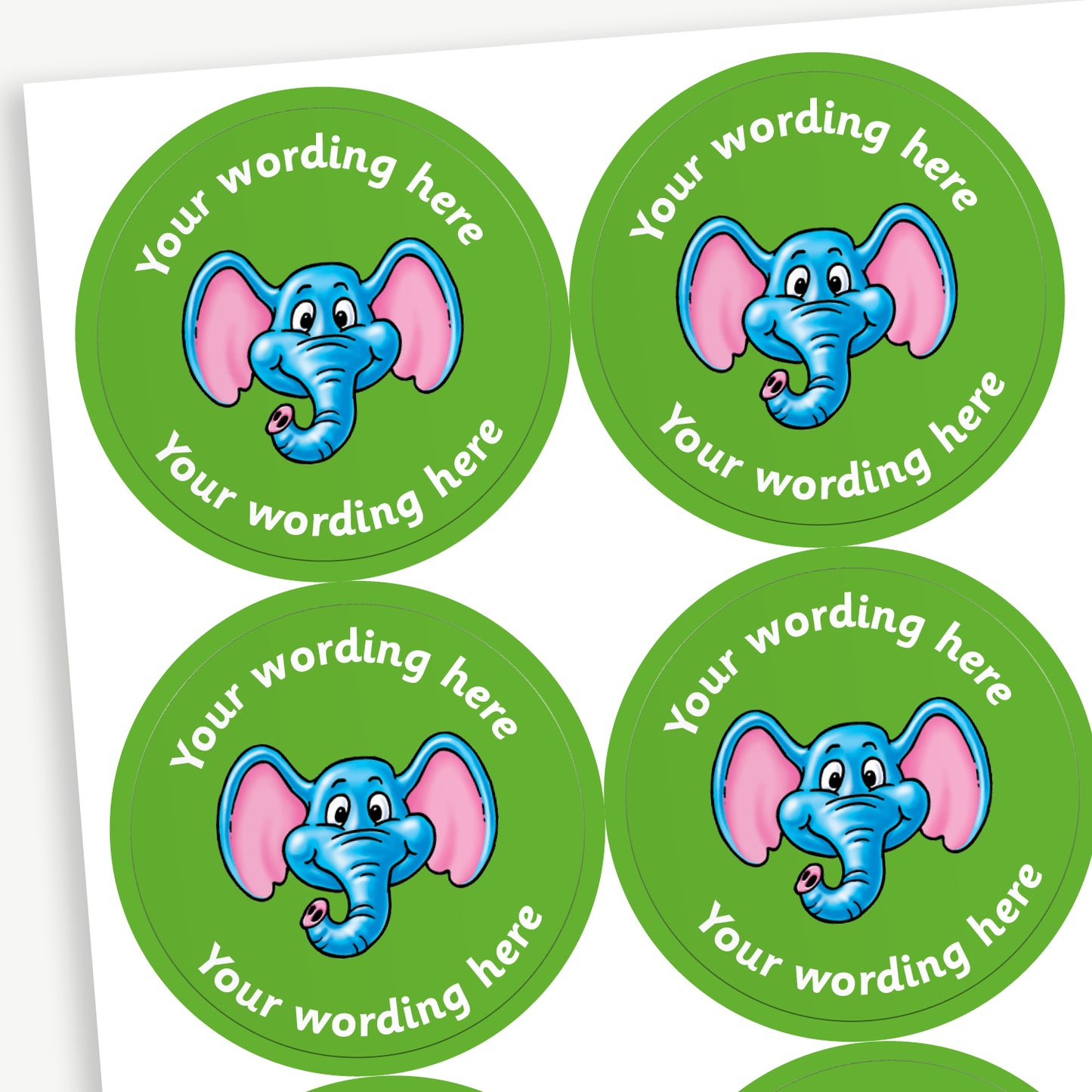 35 Personalised Elephant Stickers - 37mm