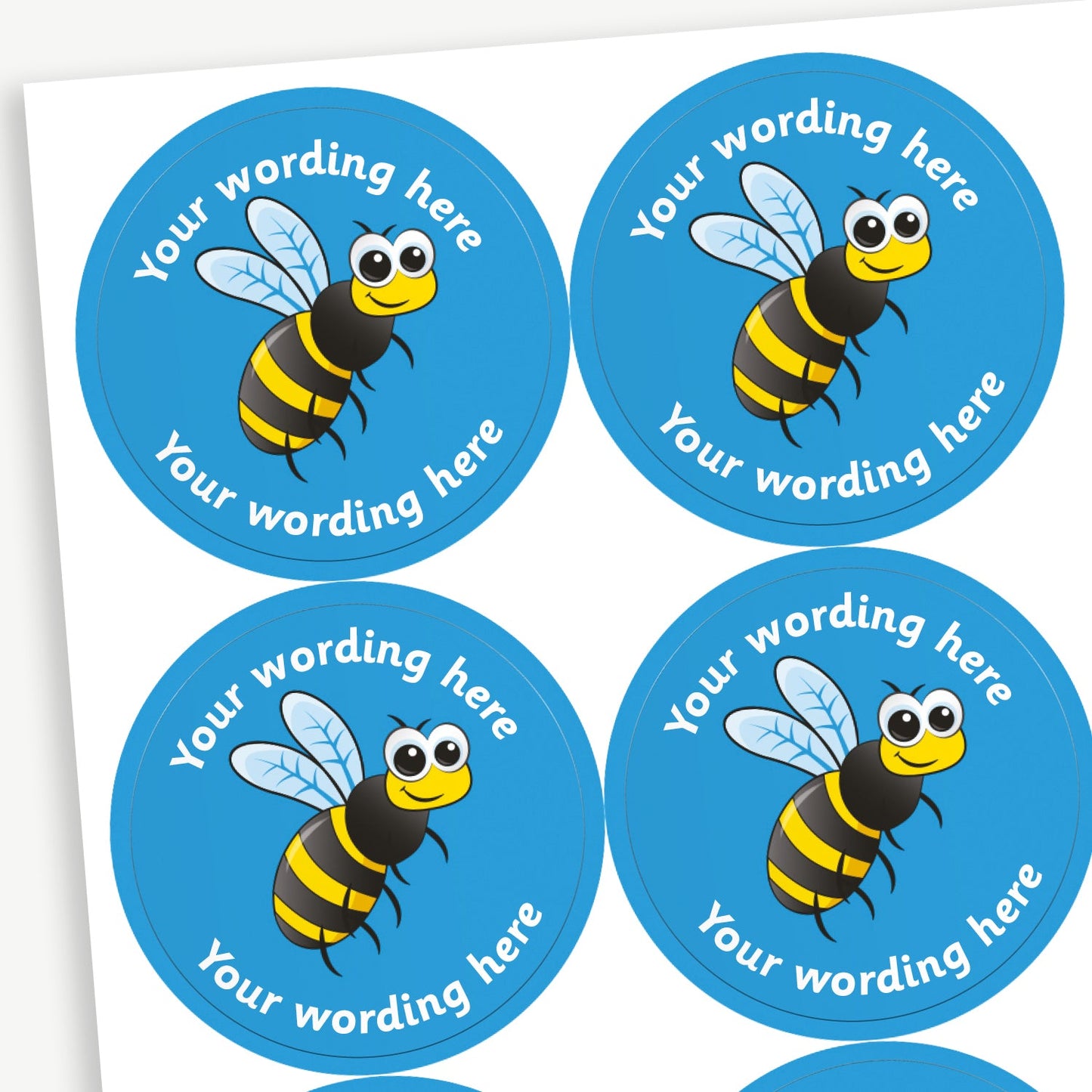 35 Personalised Bee Stickers - 37mm