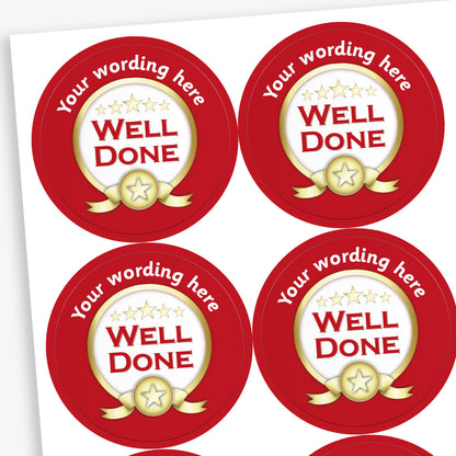 35 Personalised Well Done Stickers - 37mm