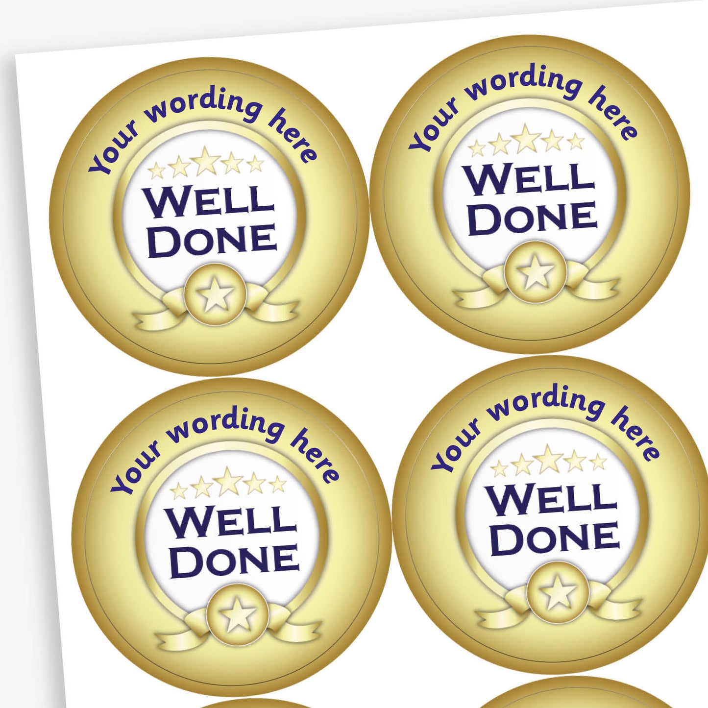 35 Personalised Well Done Stickers - 37mm