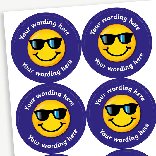 35 Personalised Emoji Stickers - 37mm