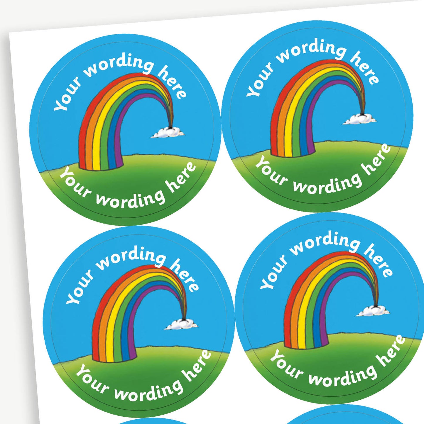 Personalised Rainbow Stickers | x 35 | 37mm | Pupil Rewards