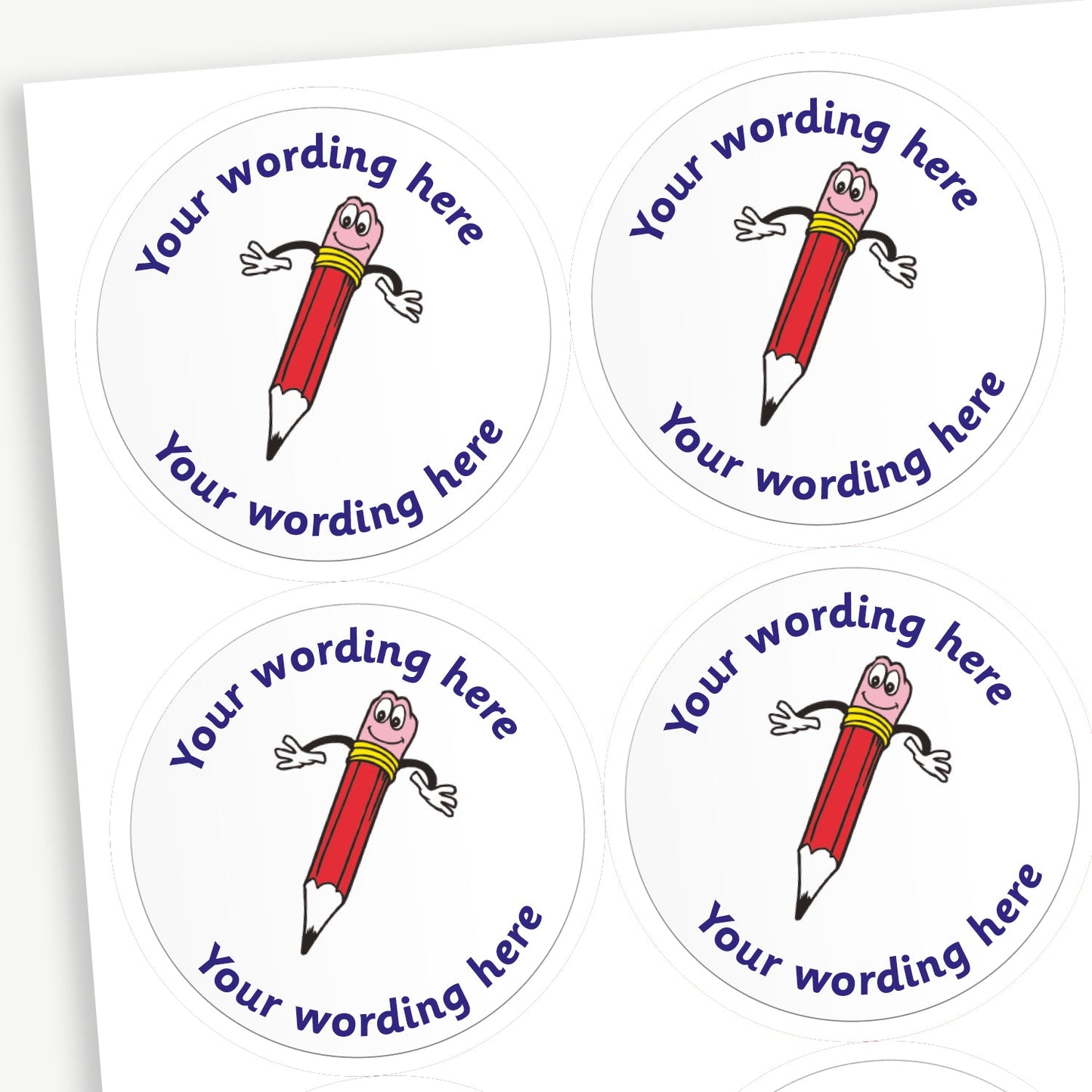 35 Personalised Pencil Stickers - 37mm