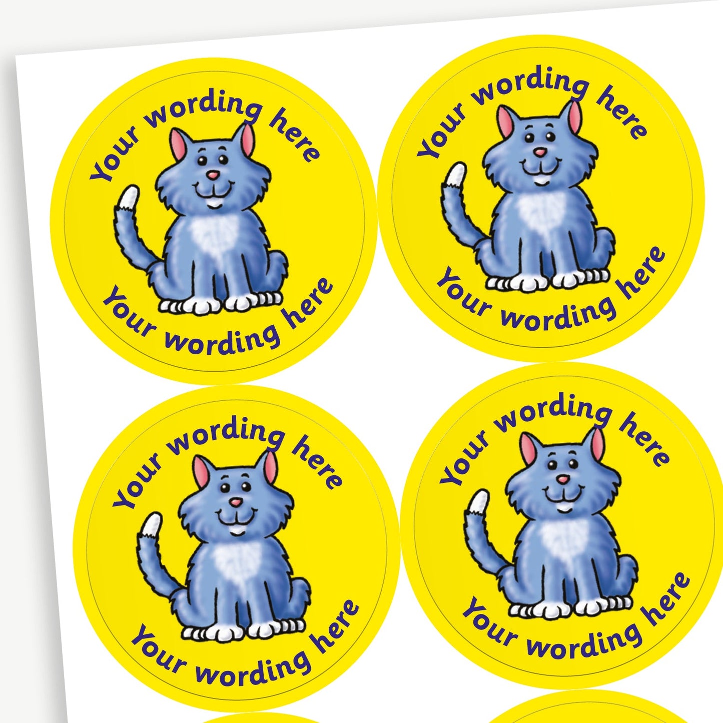 35 Personalised Cat Stickers - 37mm