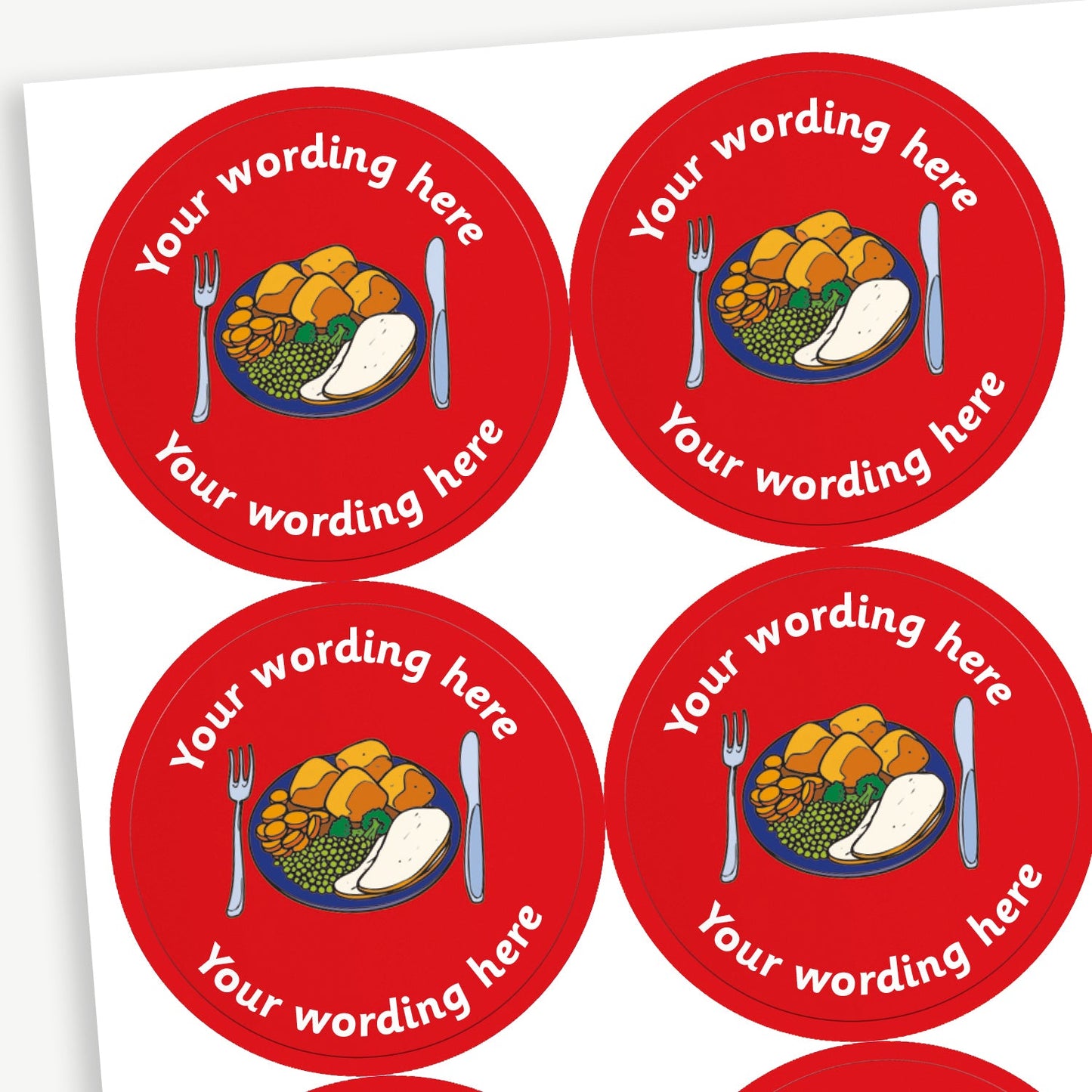 35 Personalised Lunchtime Stickers - 37mm