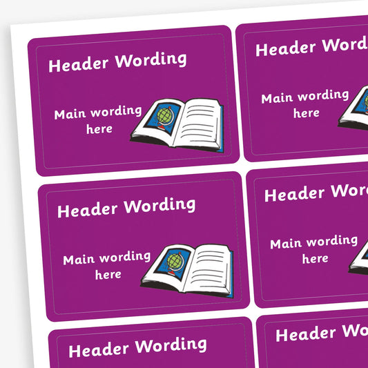 32 Personalised Book Stickers - 46 x 30mm