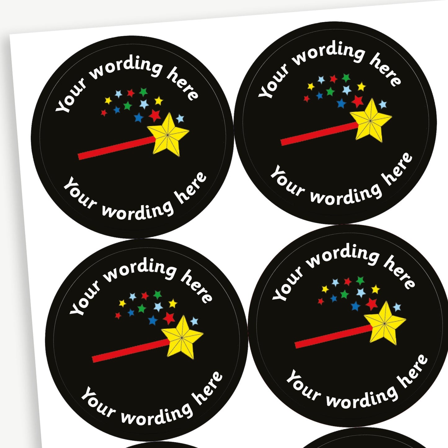 35 Personalised Magic Wand Stickers - 37mm