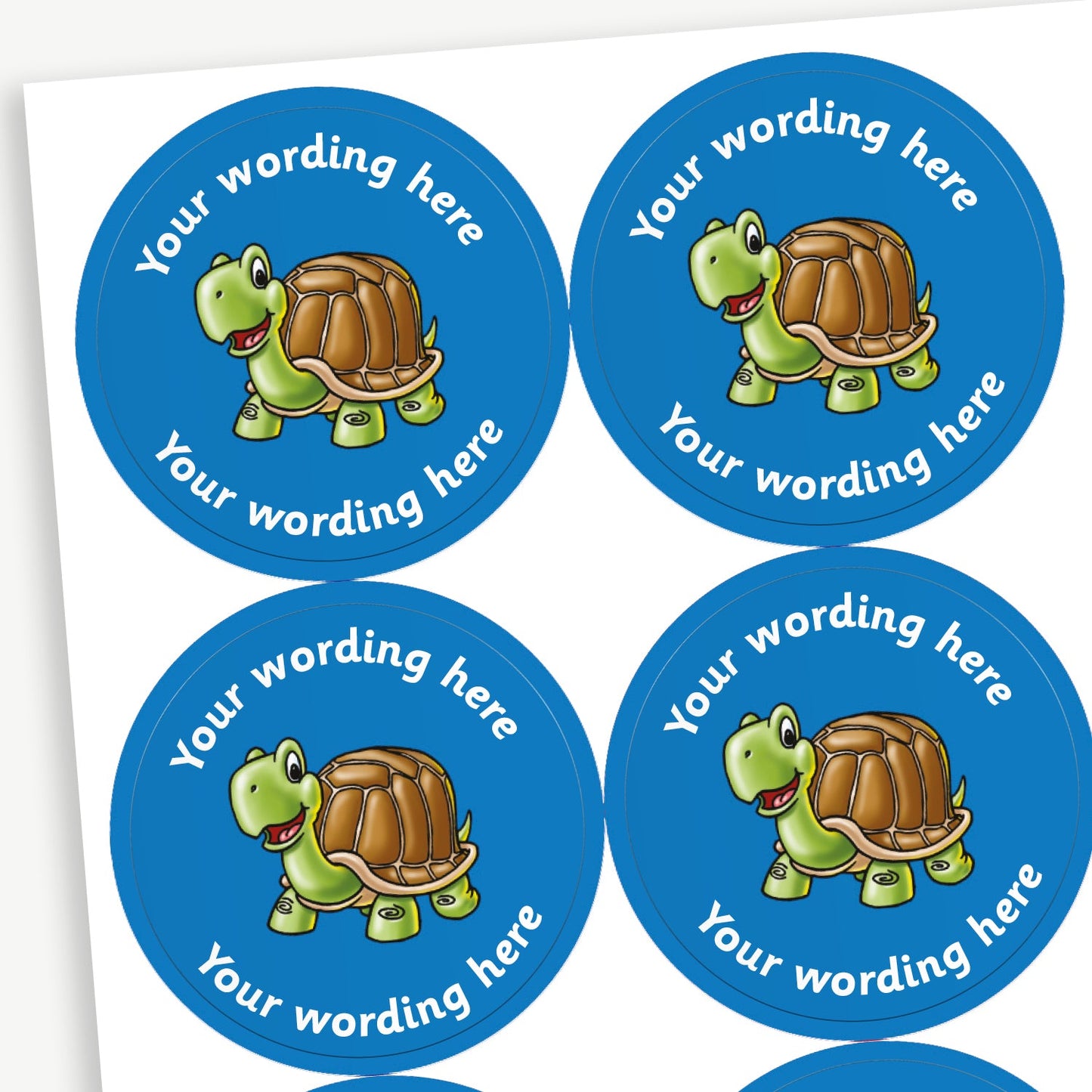 35 Personalised Tortoise Stickers - 37mm