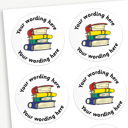 35 Personalised Books Stickers - 37mm