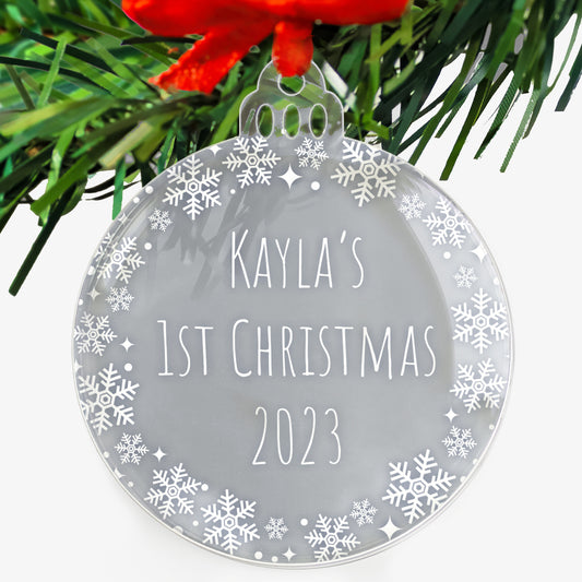 Personalised Christmas Snowflake Bauble - 75mm