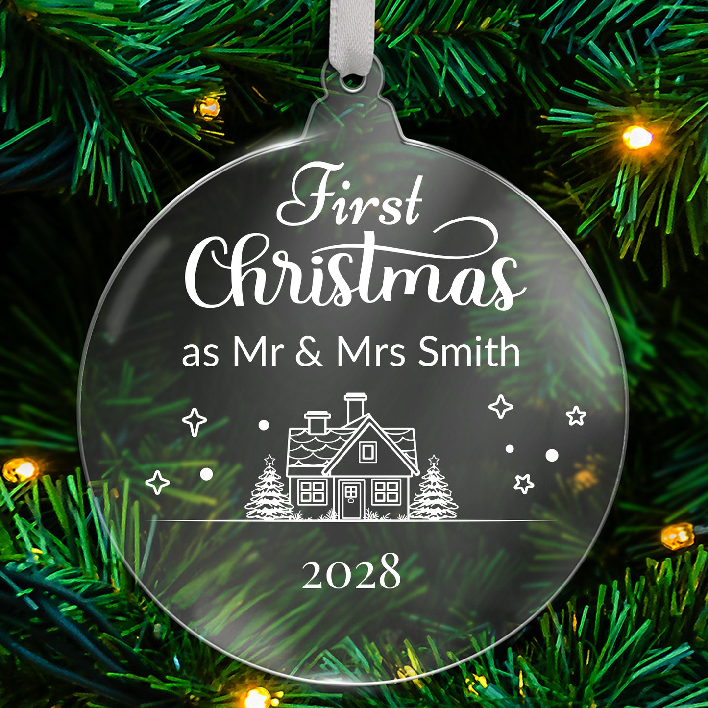 Personalised First Christmas in your New Home Bauble - 80mm