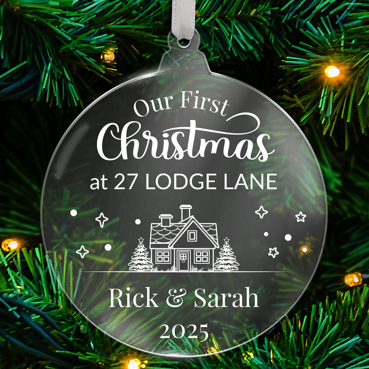 Personalised First Christmas in your New Home Bauble - 80mm