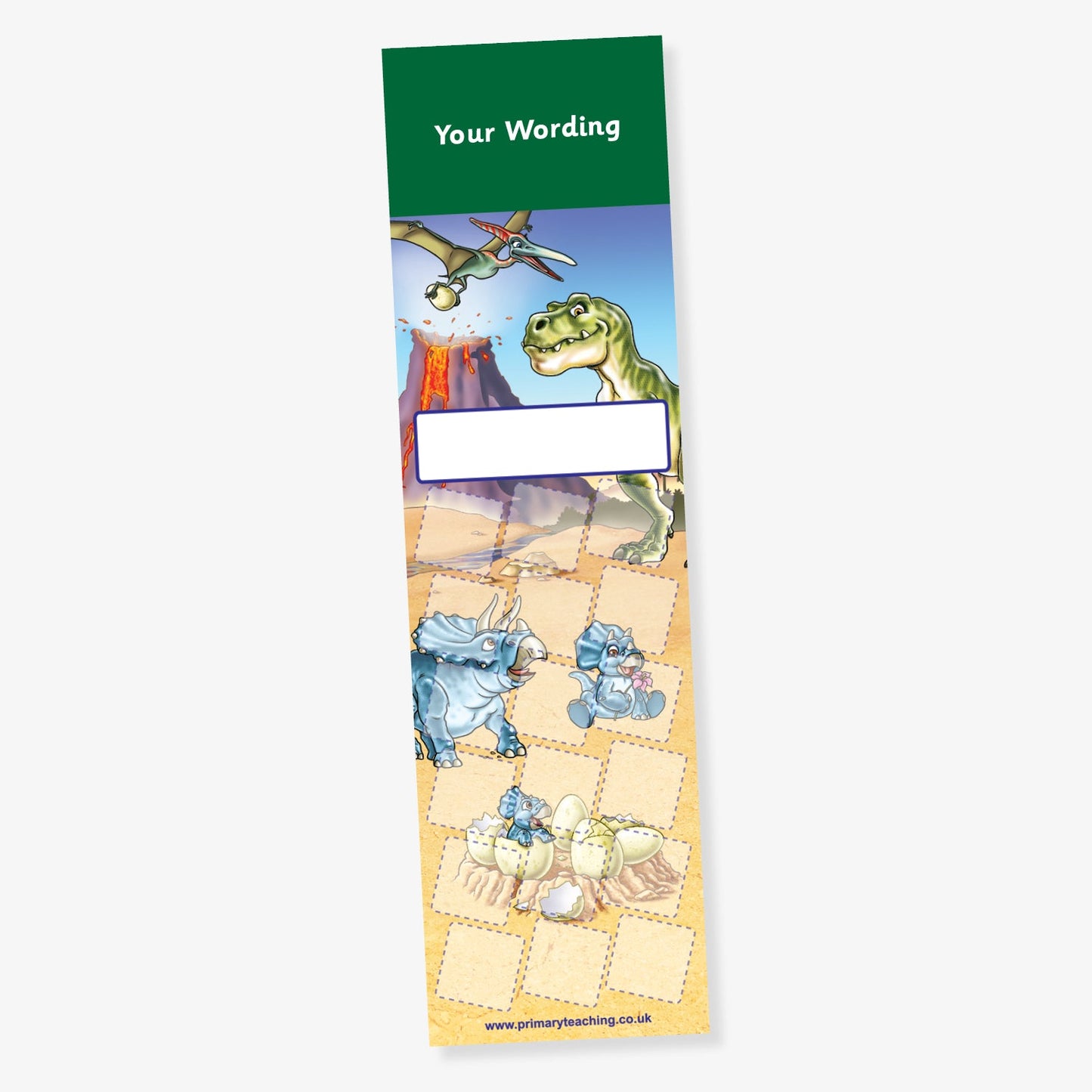 Personalised Dinosaur Sticker Collector Bookmark