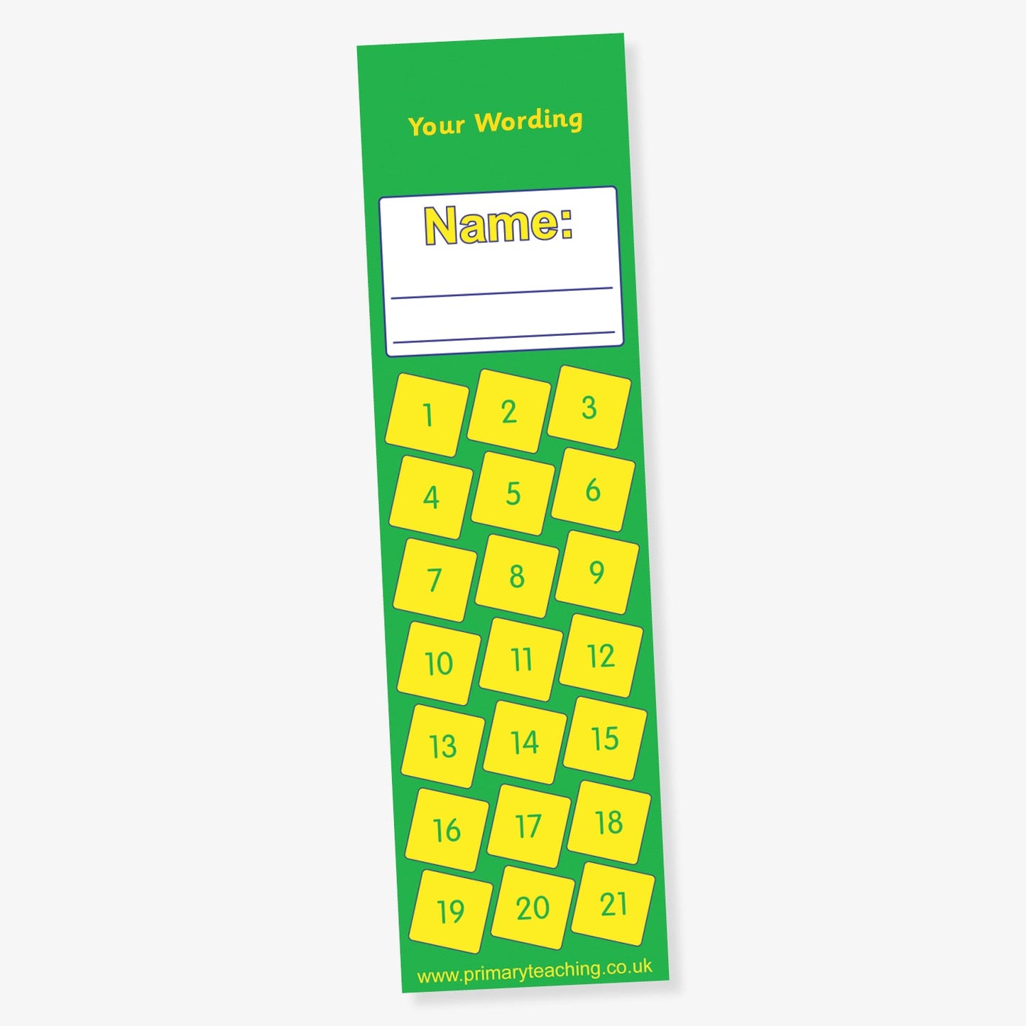 Personalised Bookmark - Green