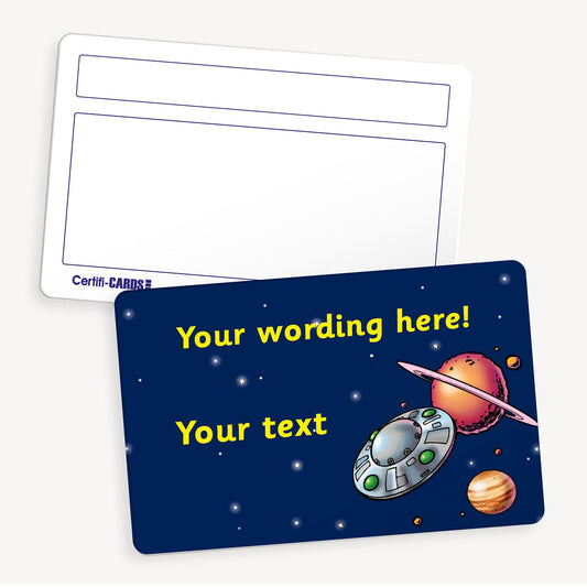 Personalised Outer space CertifiCARD - Yellow