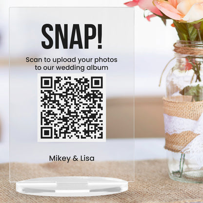 Personalised QR Code Upload Plaque -  140mm X 100mm