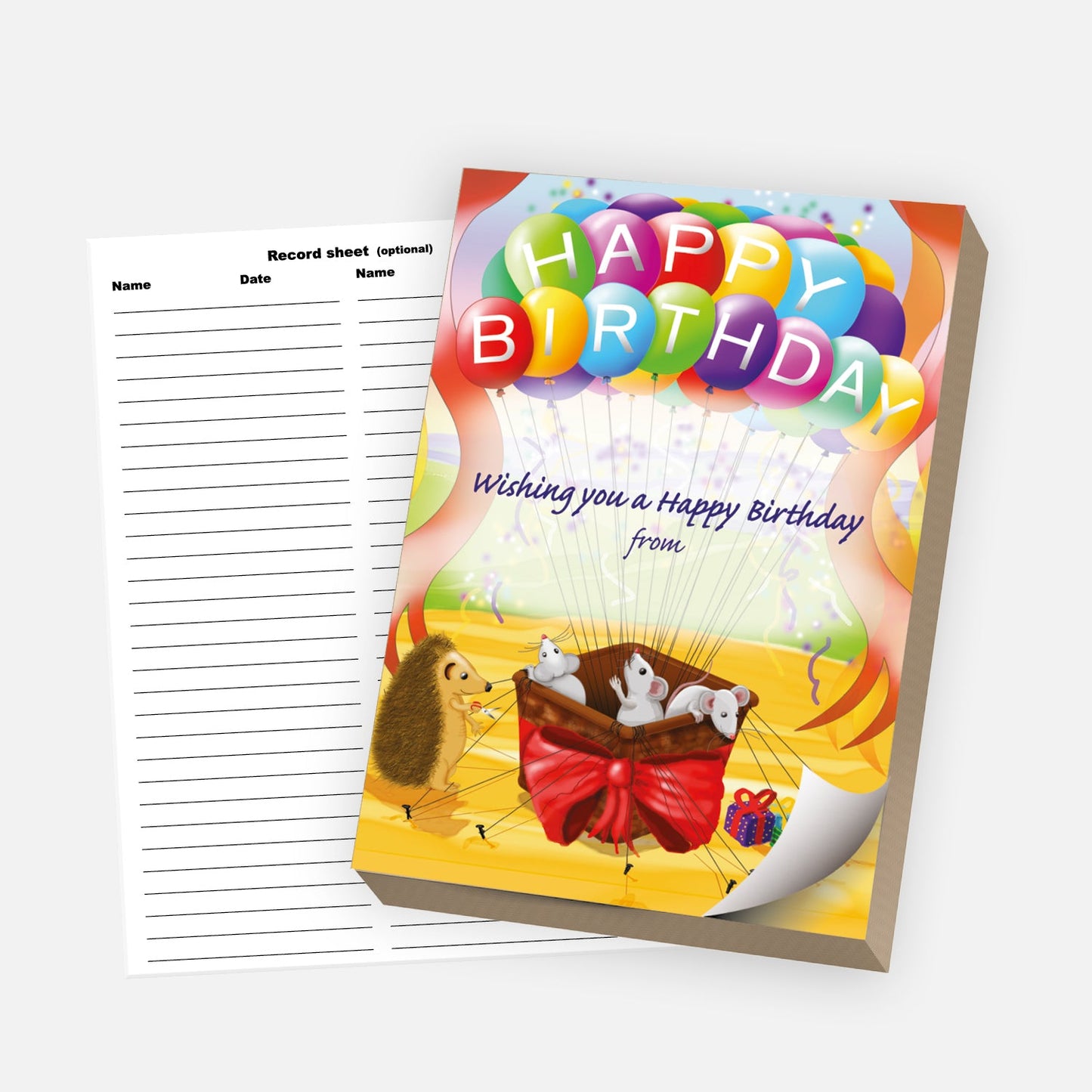 Happy Birthday Mice and Balloons Praisepad - 60 Pages - A6