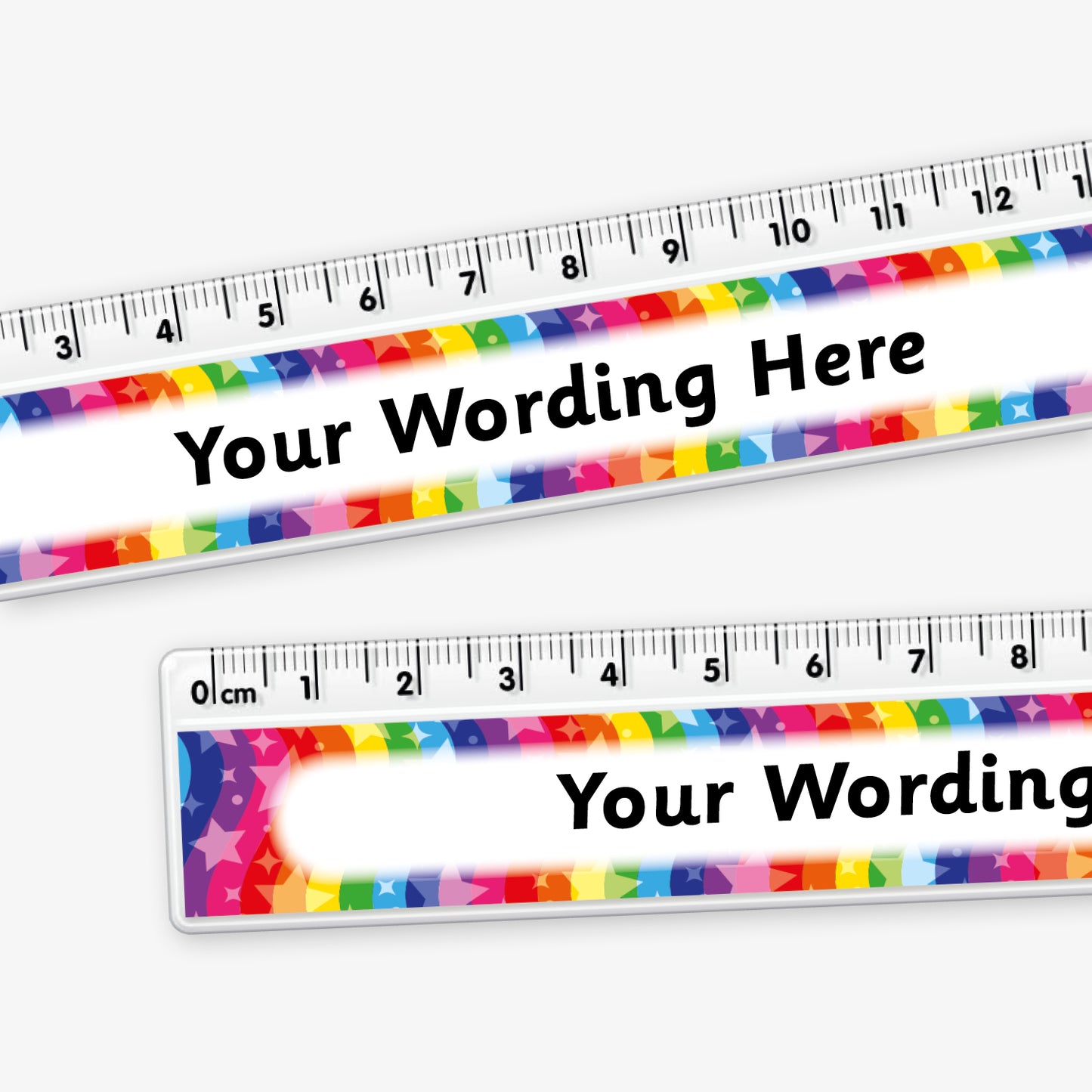 Personalised Rainbow Swirl Ruler - 15cm