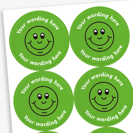 35 Personalised Smile Stickers - 37mm