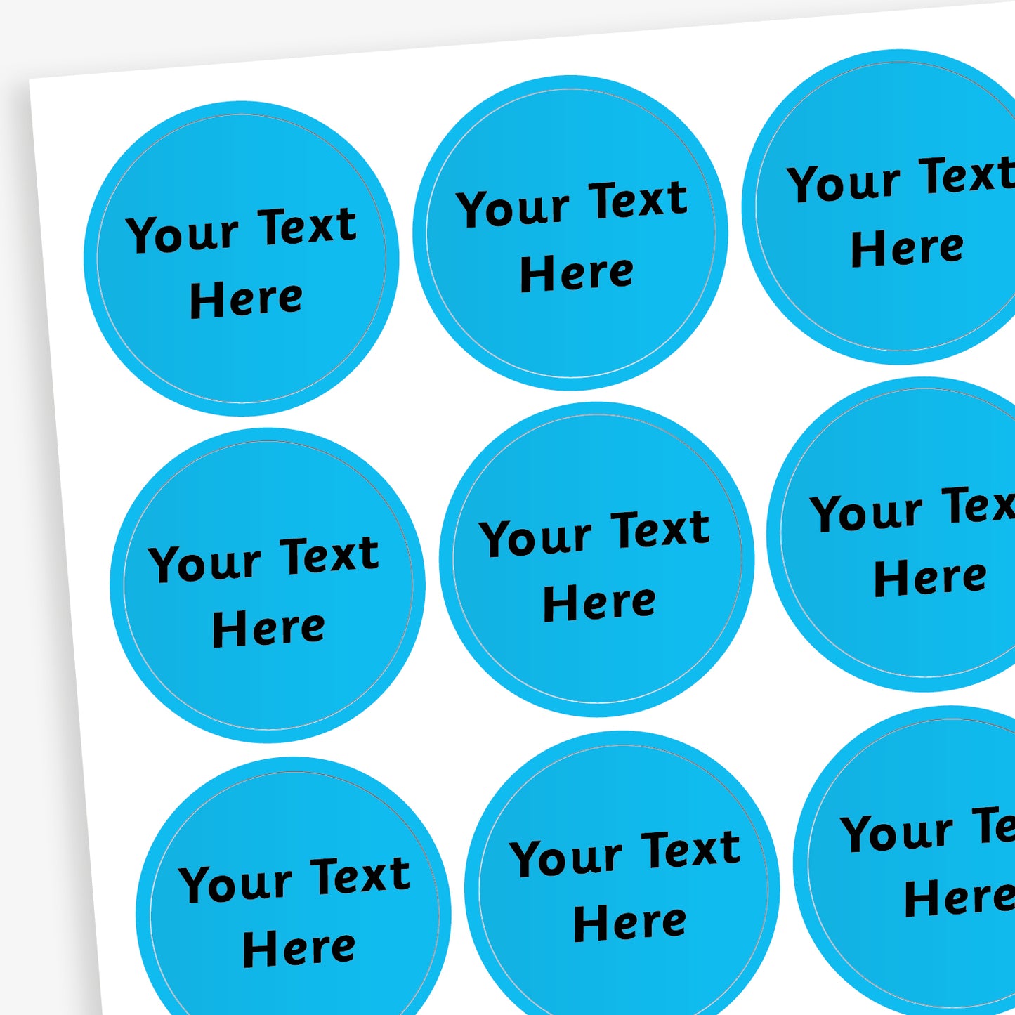 70 Personalised Text Stickers - 25mm