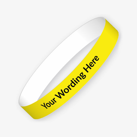 5 Personalised Wristbands - Yellow