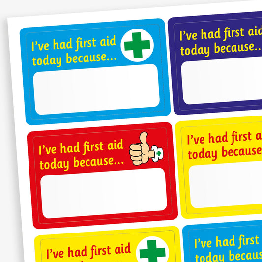 32 First Aid Today Stickers  - 46 x 30mm