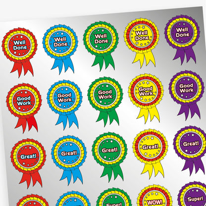 25 Metallic Rosette Stickers  - 54 x 37mm