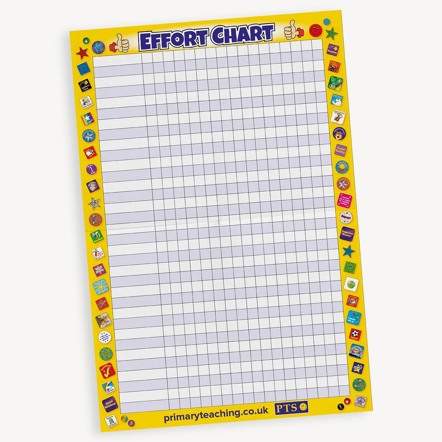 Sticker Collector Effort Chart Poster - Yellow - A2