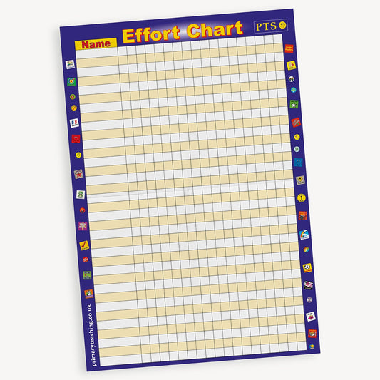 Sticker Collector Effort Chart Poster - Blue - A2