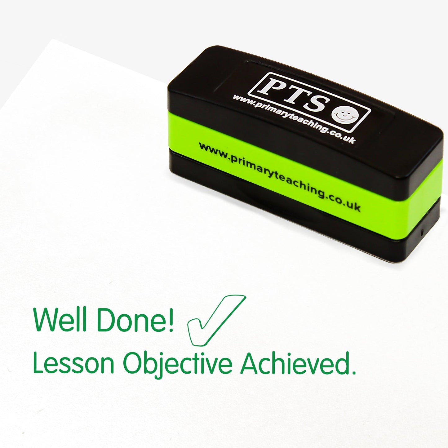 Well Done! Lesson Objective Achieved Stakz Stamper - Green - 44 x 13mm