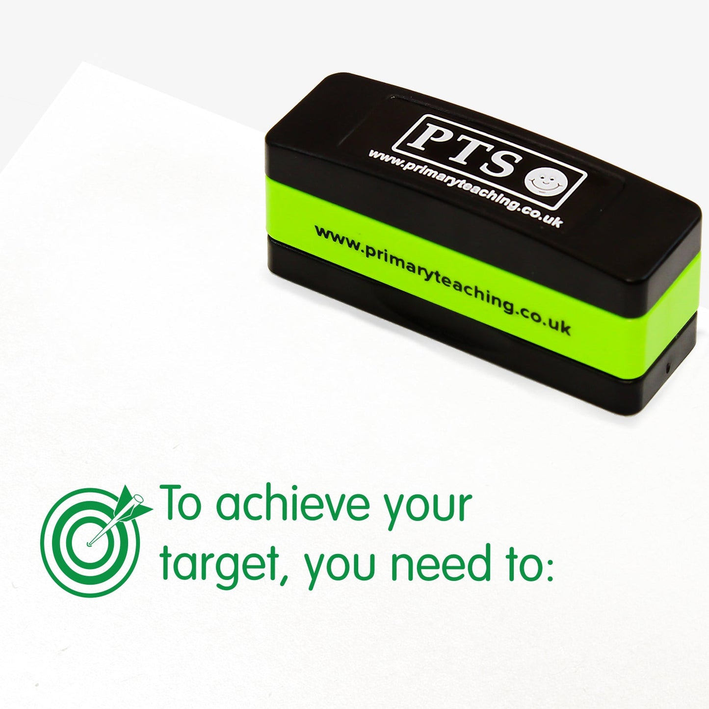 To Achieve Your Target You Need to Stakz Stamper - Green - 44 x 13mm