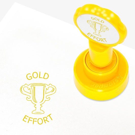 Gold Effort Trophy Stamper - Gold - 25mm