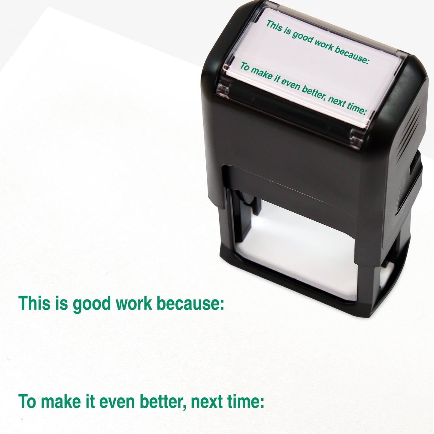 This is Good Work Because... Stamper - Green - 42 x 22mm