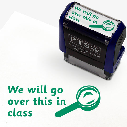 We Will Go Over This In Class Magnifying Glass Stamper - 38 x 15mm