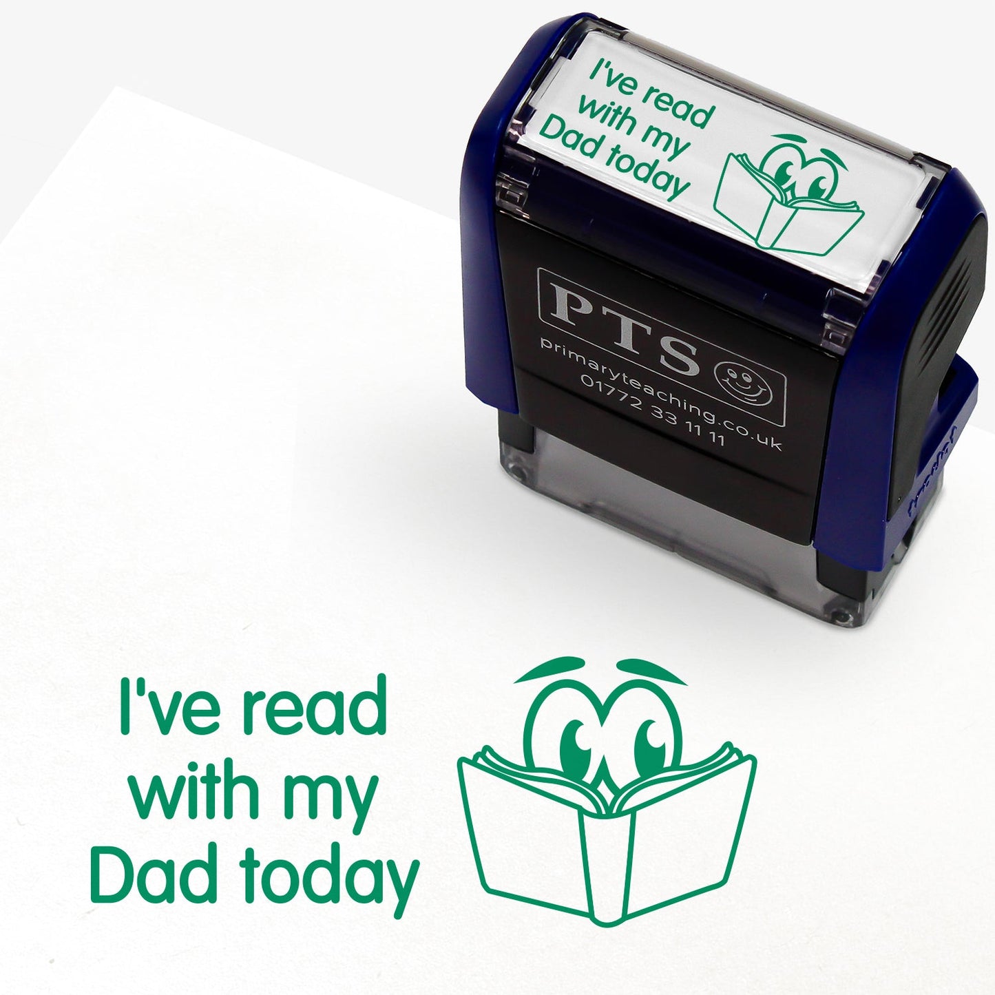 I've Read With My Dad Today Stamper - Green - 38 x 15mm