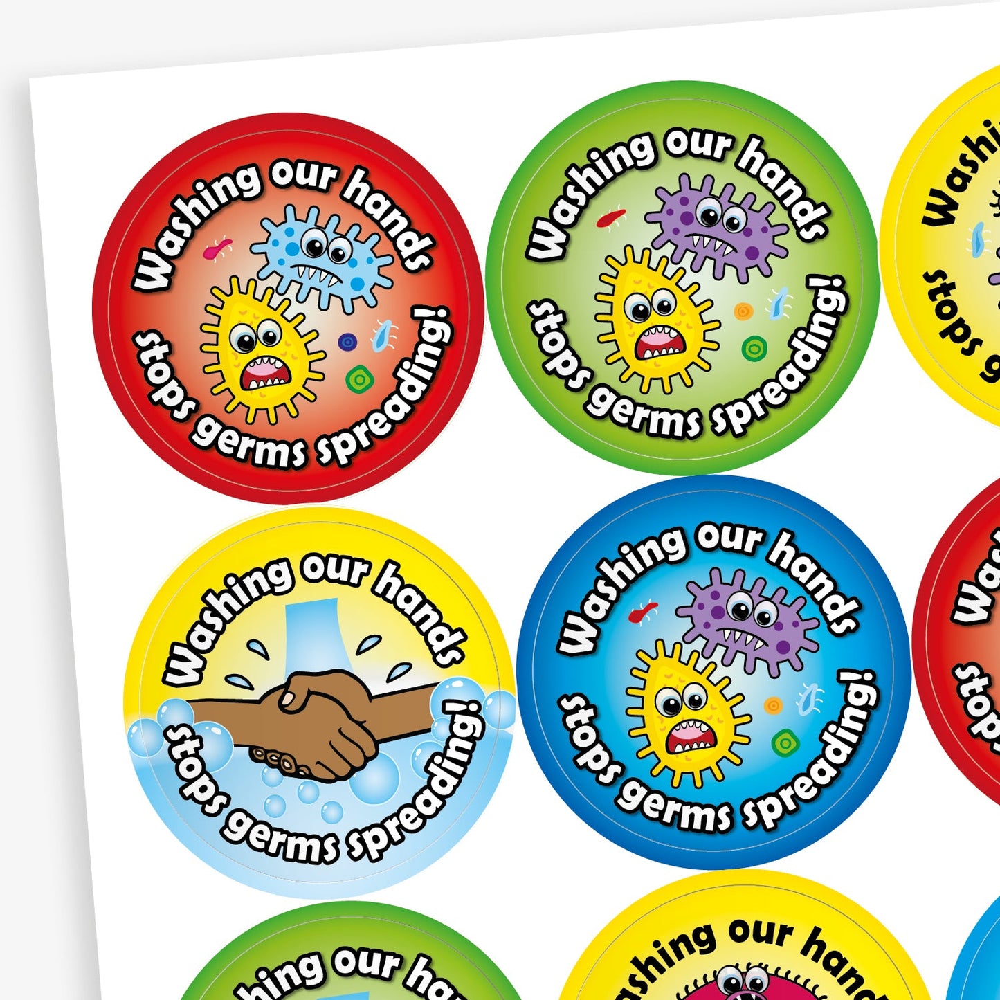 20 Washing Our Hands Stickers - 32mm