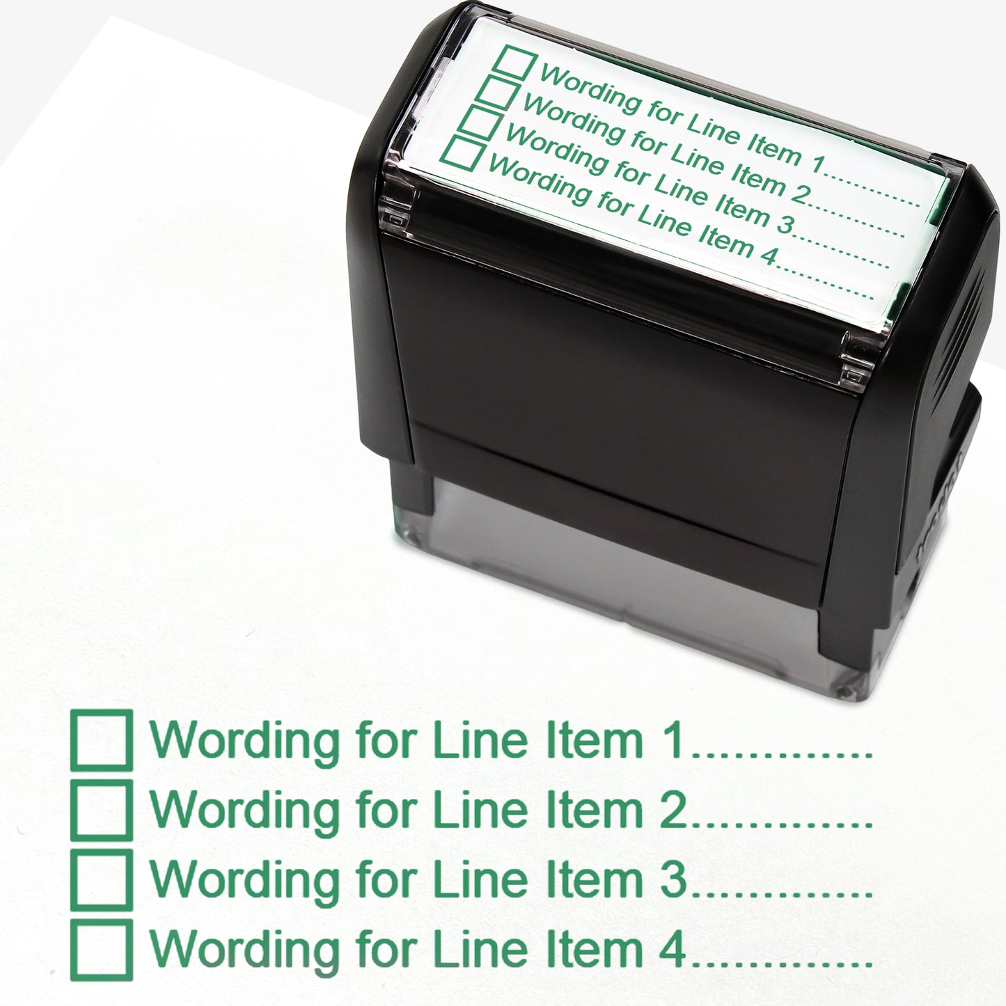 Personalised 4 Tick Box Stamper - 59 x 21mm