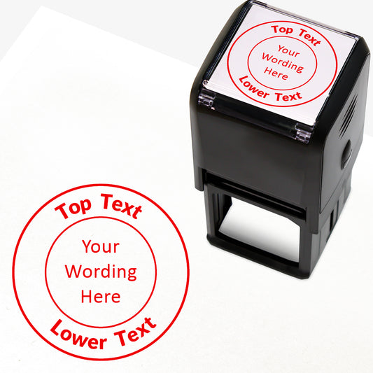 Personalised Circle Wording Stamper - 40mm