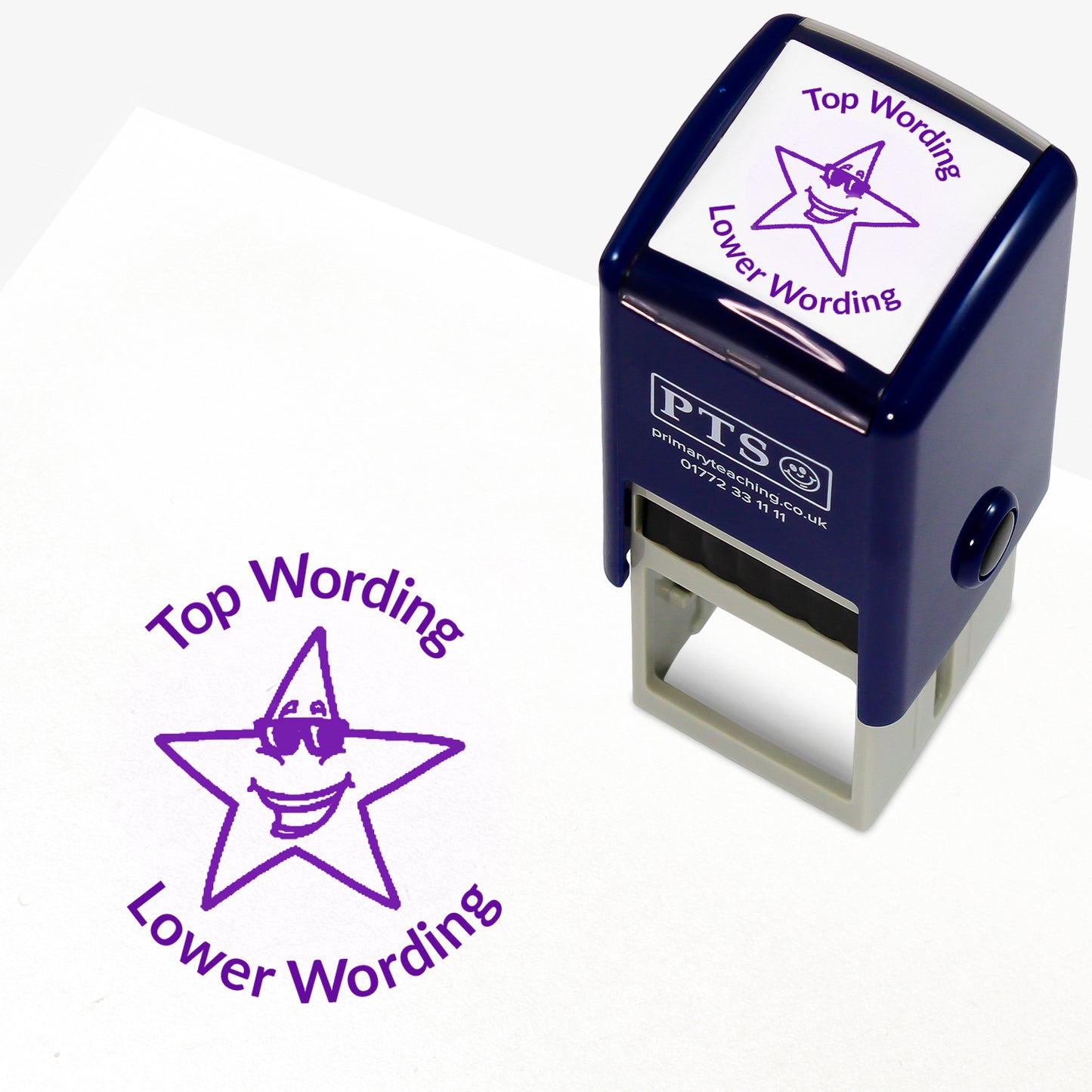 Personalised Star with Sunglasses Stamper - 25mm