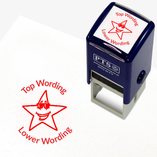 Personalised Star with Sunglasses Stamper - 25mm