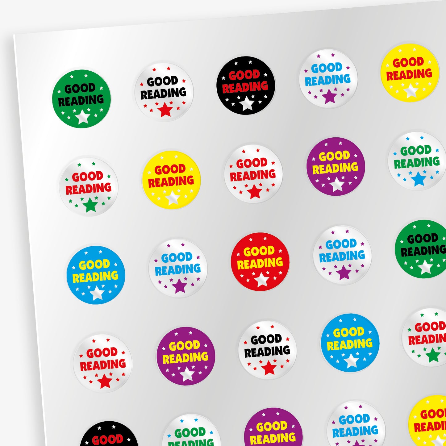 Metallic Good Reading Stickers - 10mm