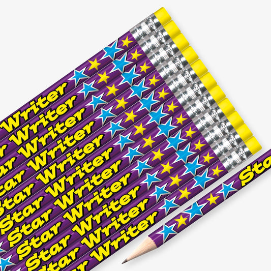 12 Star Writer Pencils - Purple