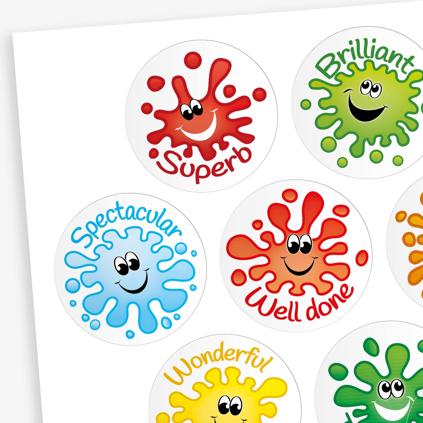 45 Jellybean Scented Happy Splash Stickers - 32mm