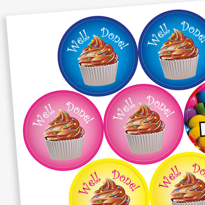 45 Chocolate Scented Assorted Well Done Stickers - 32mm