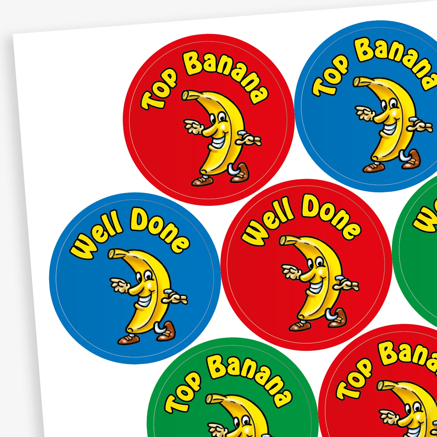 45 Banana Scented Top Banana Stickers - 32mm