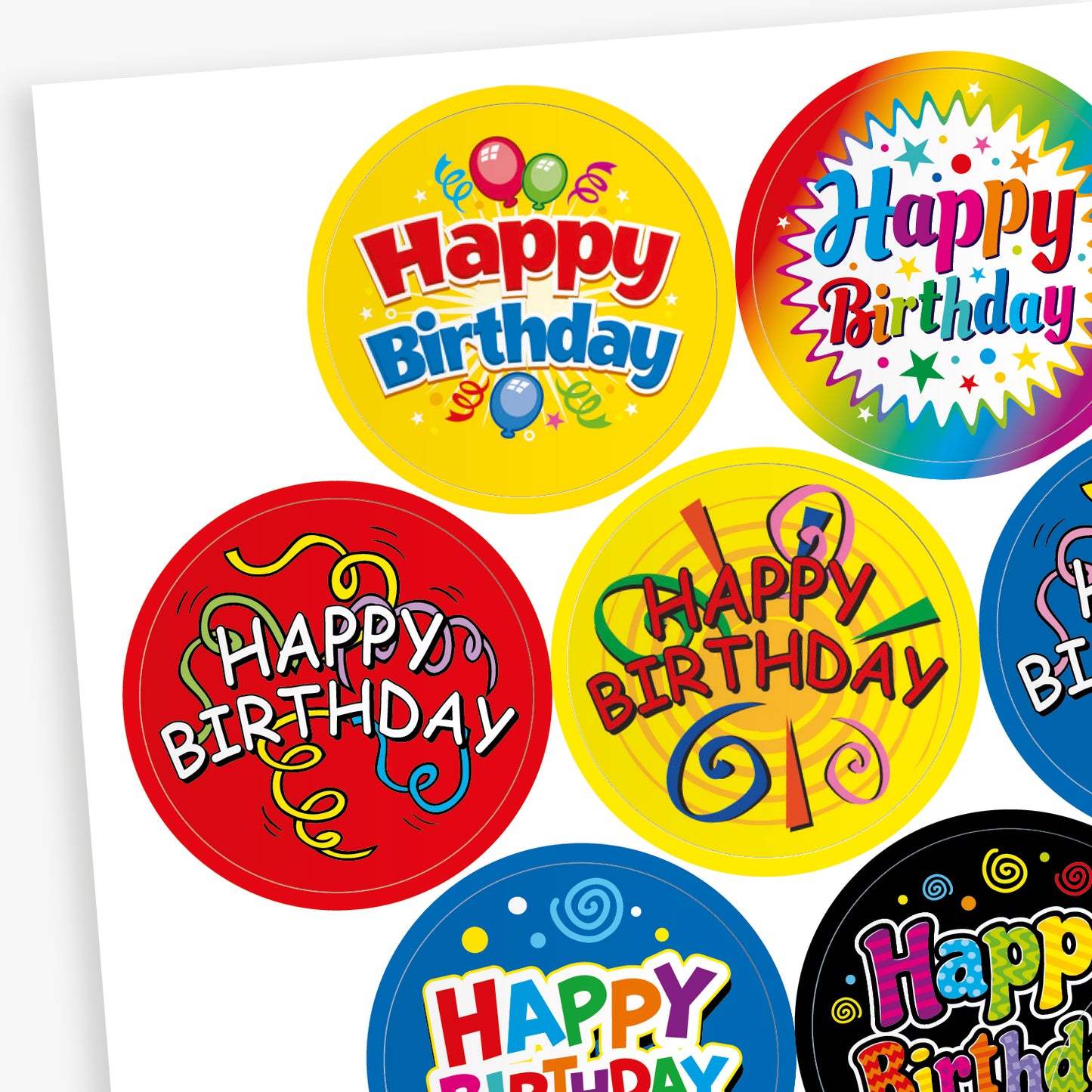 Strawberry Scented Happy Birthday Stickers - 32mm