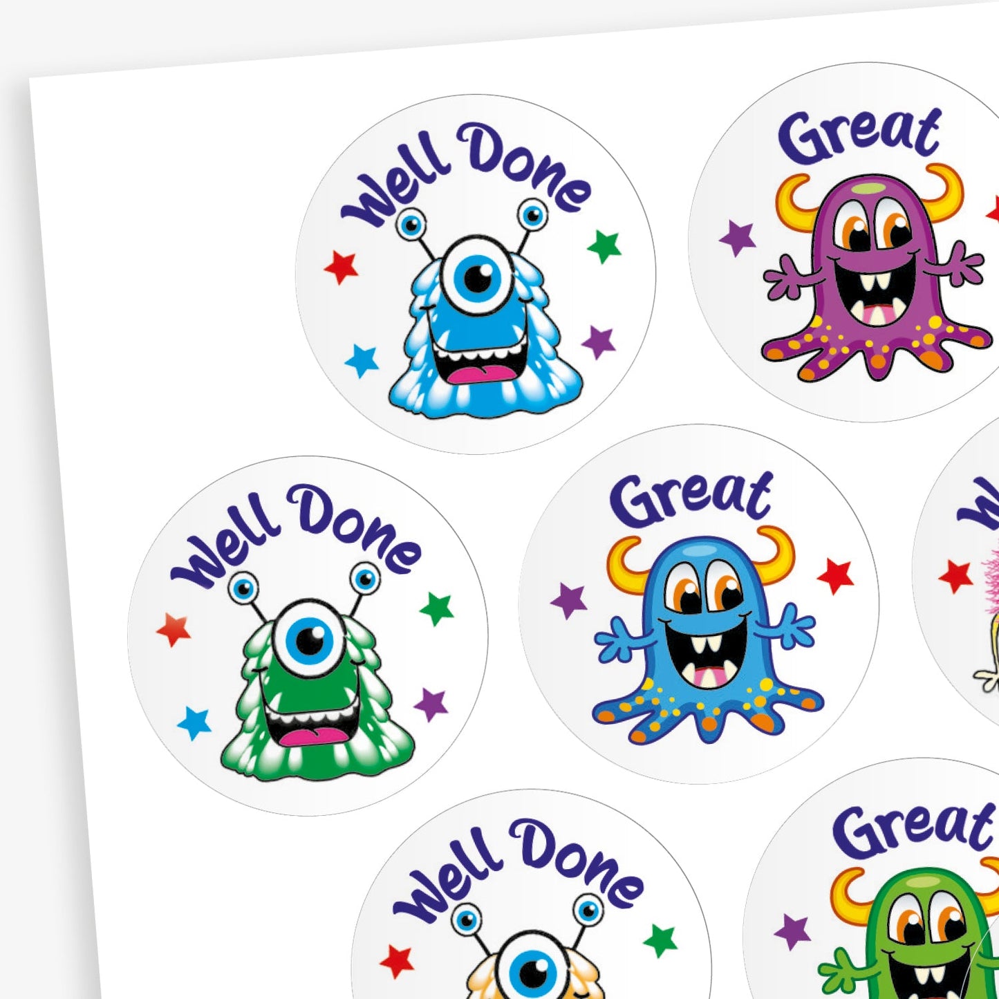 45 Berry Scented Monster Stickers - 32mm