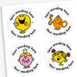 Personalised Jellybean Scented Mr Men & Little Miss Stickers - 37mm