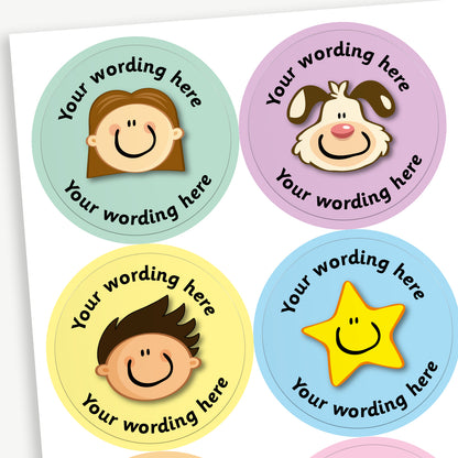 Personalised Sweet Shop Scented Smiley Face Stickers - 37mm