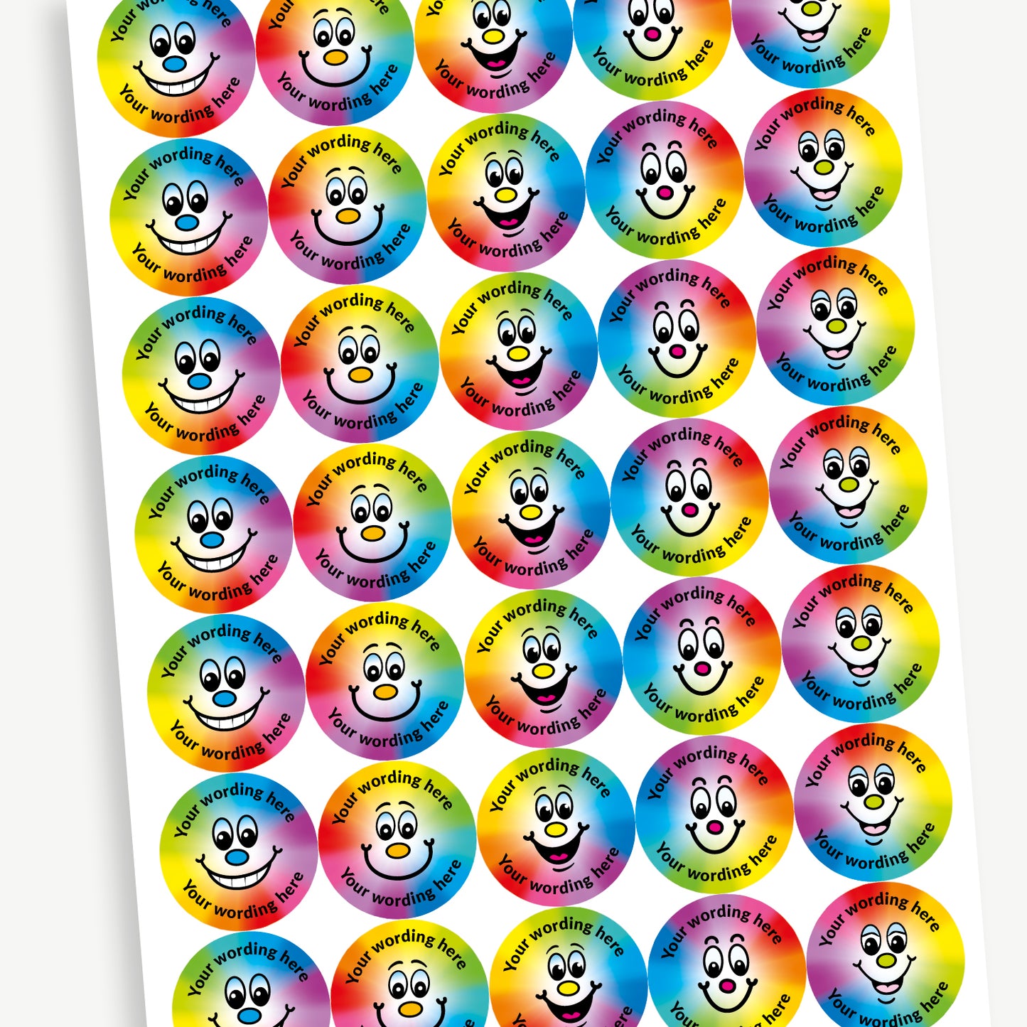 Personalised Sweet Shop Scented Rainbow Smile Stickers - 37mm